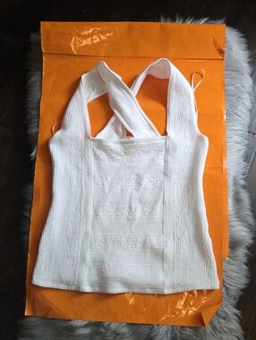 Anthropologie Maeve Stephie Cross Back White Top Size Small